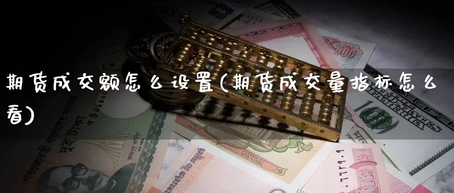 期货成交额怎么设置(期货成交量指标怎么看)_https://www.hs300zs.com_农产品期货_第1张